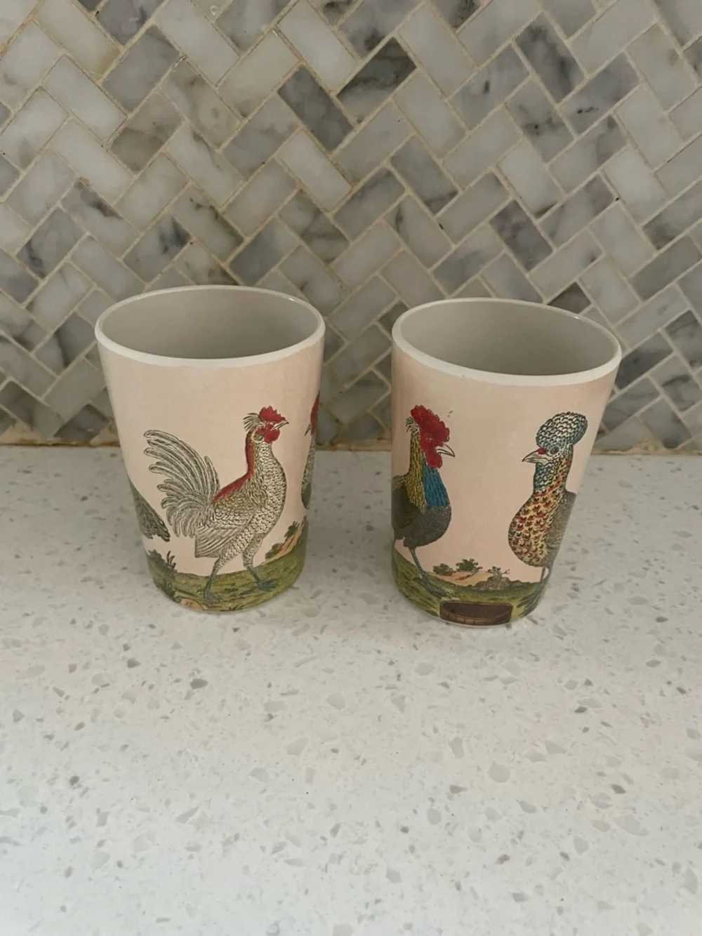 Target Rooster Chicken BP Free Pair Of Cups Country Kitchen Farm